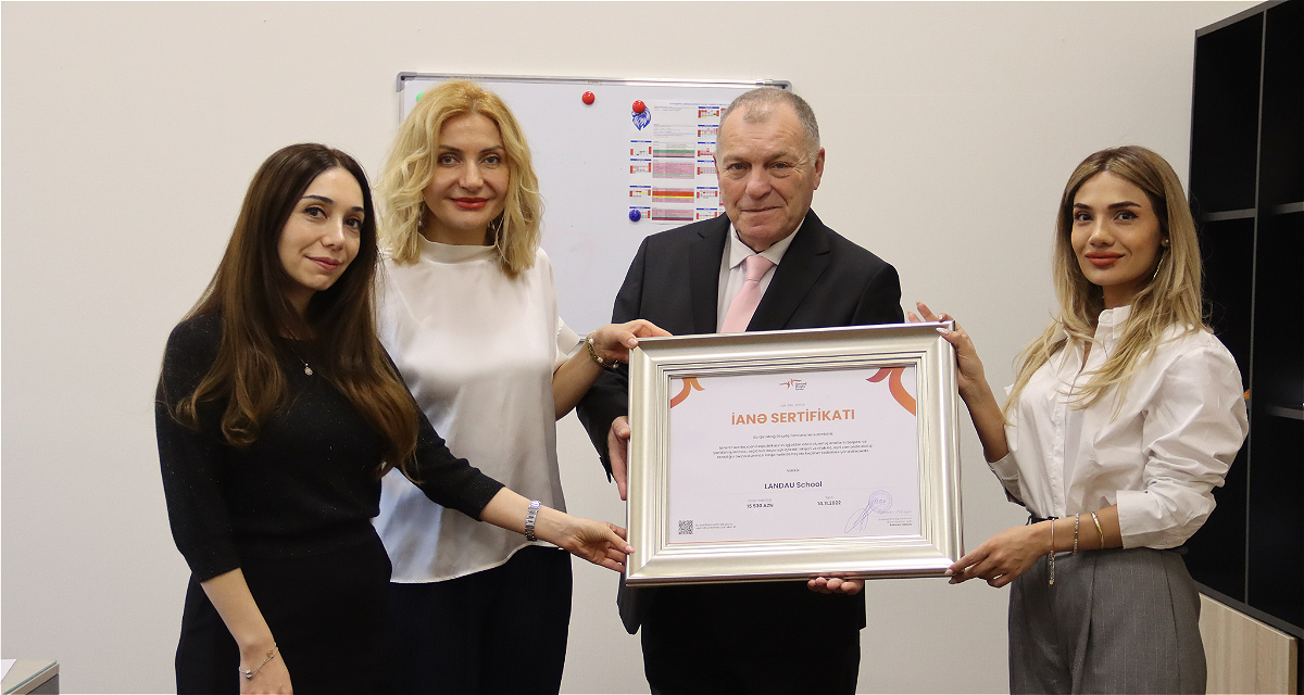 Karabakh Revival Fund presented a "Donation Certificate" to the "LANDAU School"