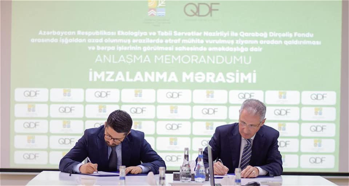 Memorandum of Agreement signed between the Ministry of Ecology and Natural Resources and the Karabakh Revival Fund